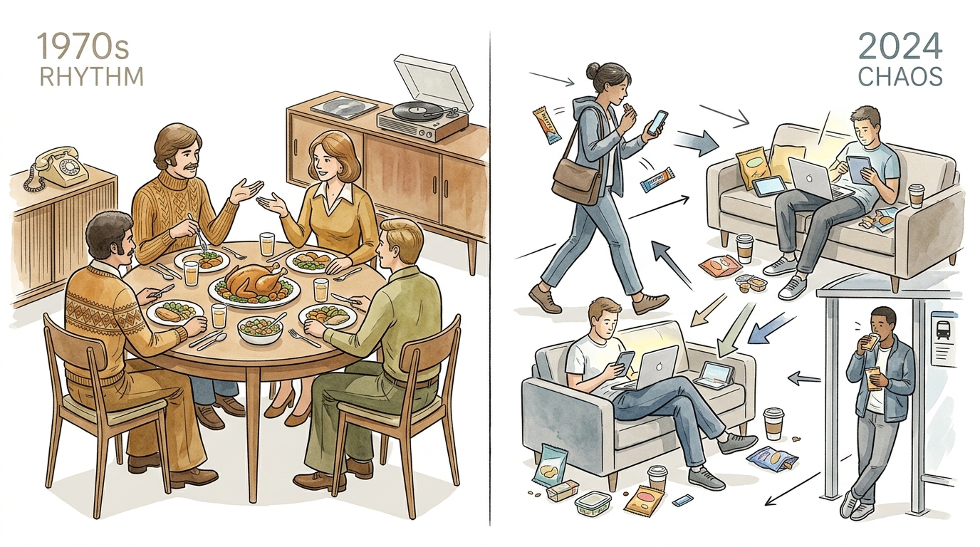 70s Eating Habits Vs Modern Snacking Culture